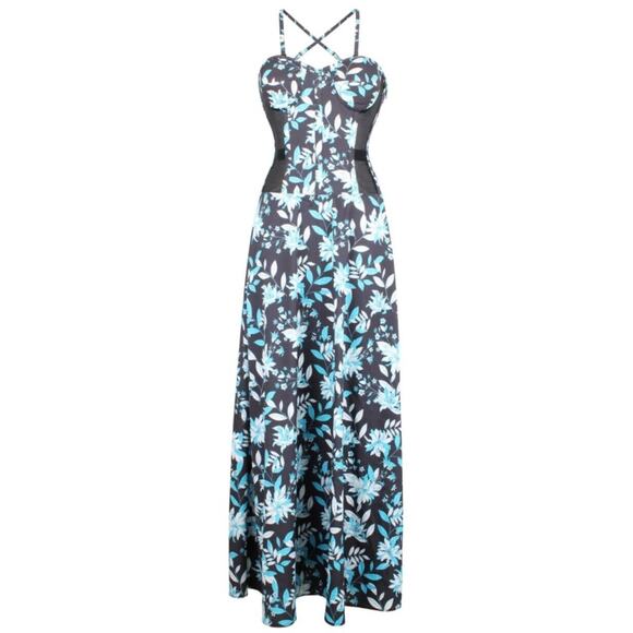 Corset Story Mesh Panel Maxi Dress •26• Floral Waist Trainer Reducer $621 NWT - Picture 4 of 16